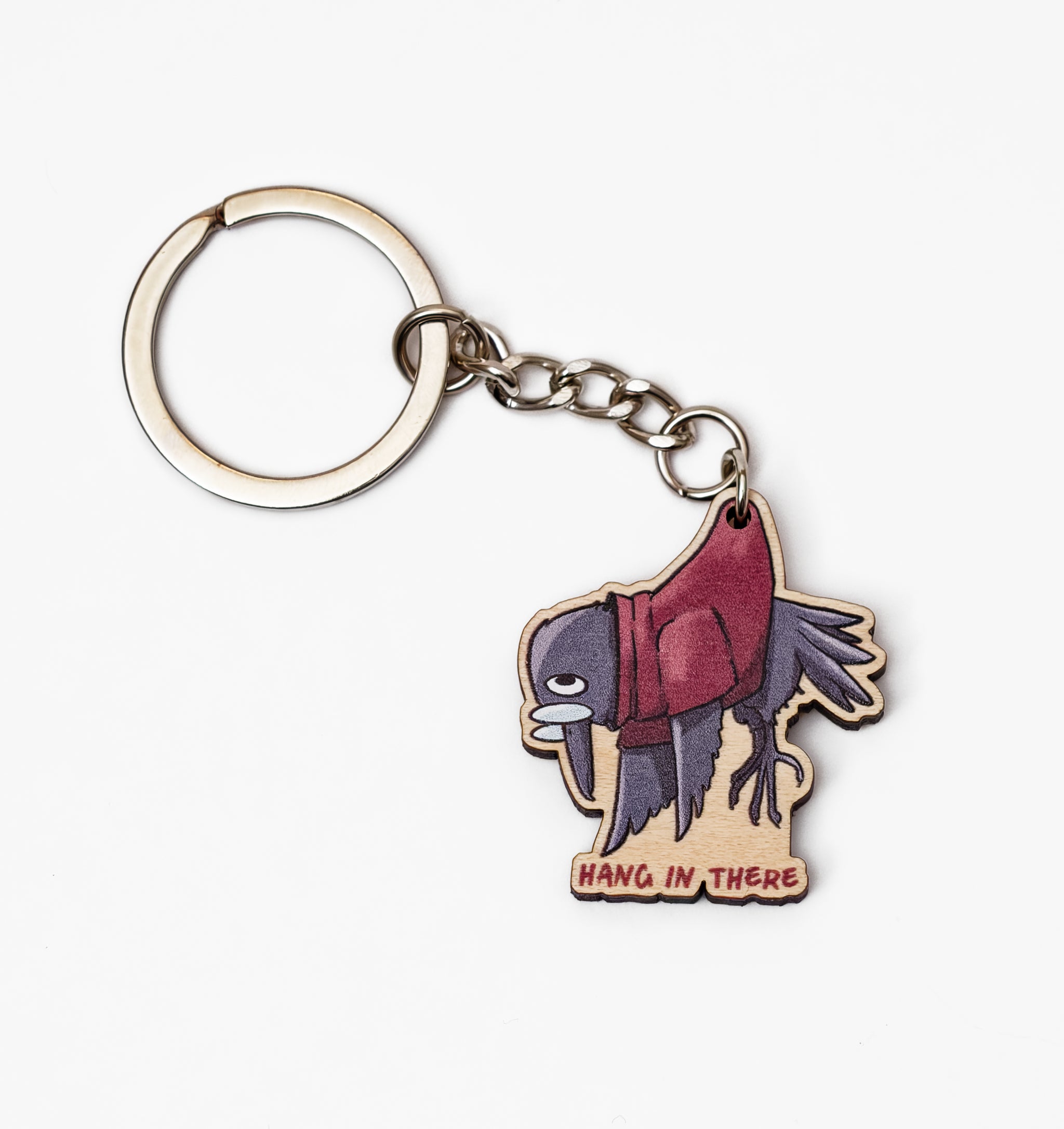 Crow Wooden Keychain