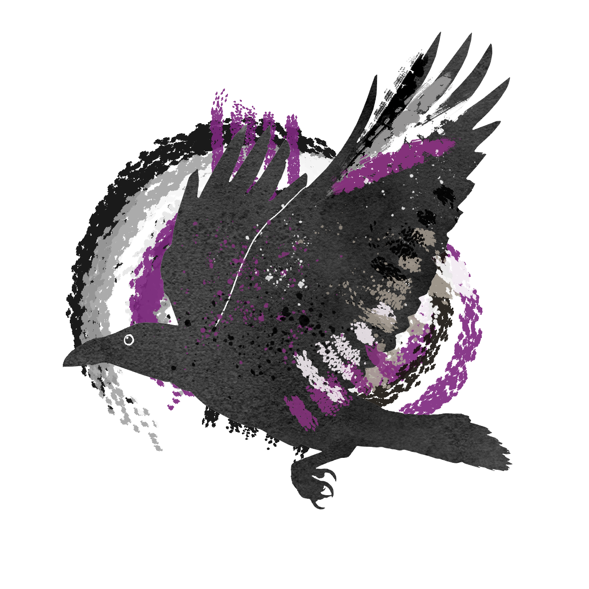 Crow Subtle Pride Wooden Pins