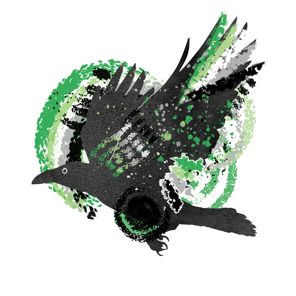 Crow Subtle Pride Wooden Pins