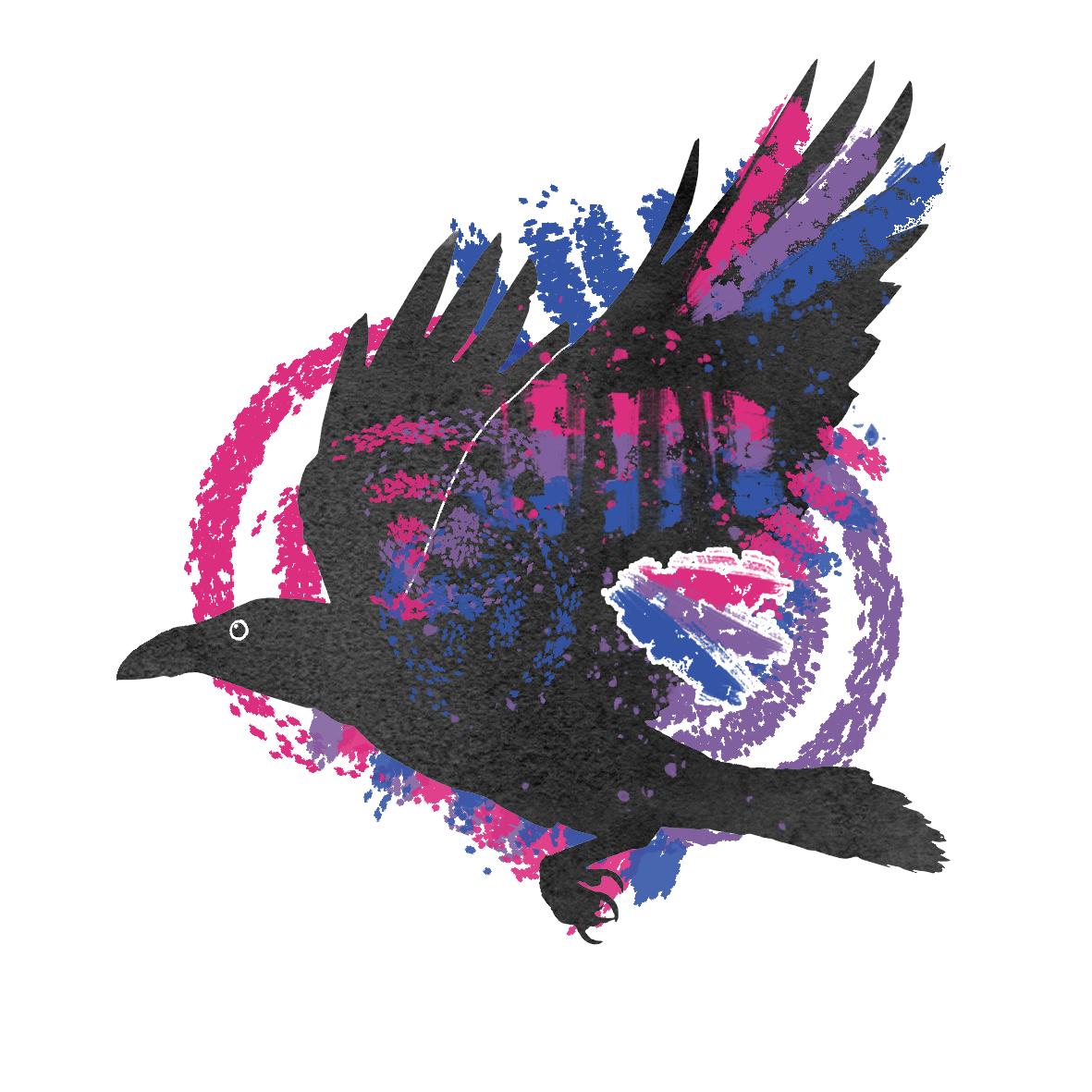Crow Subtle Pride Wooden Pins