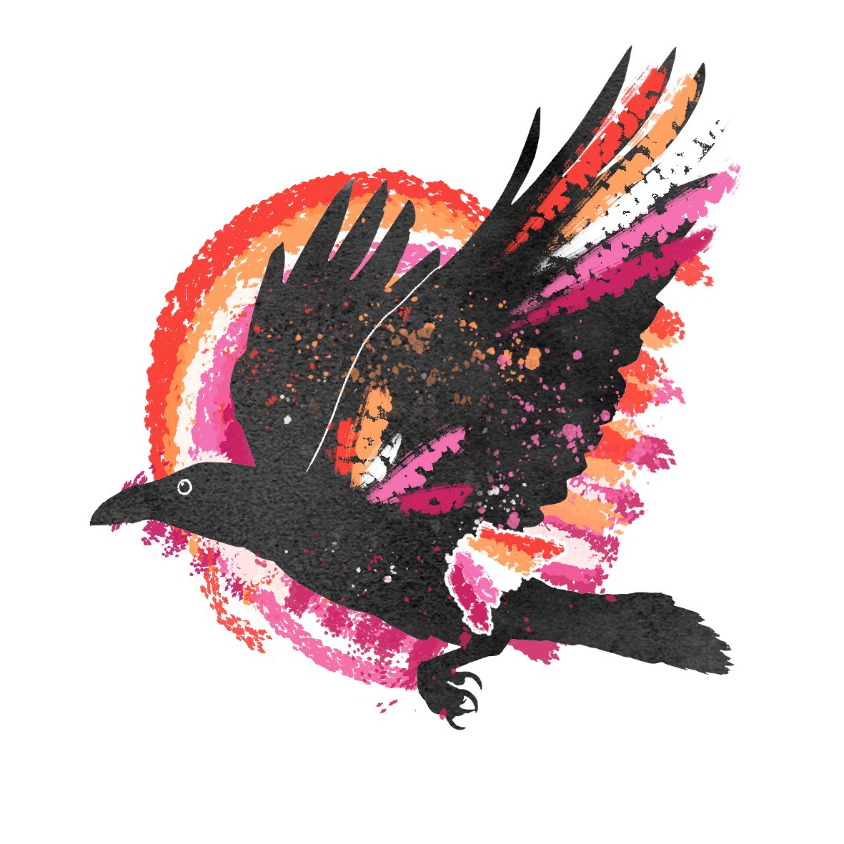Crow Subtle Pride Wooden Pins