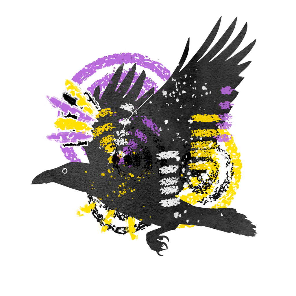 Crow Subtle Pride Wooden Pins