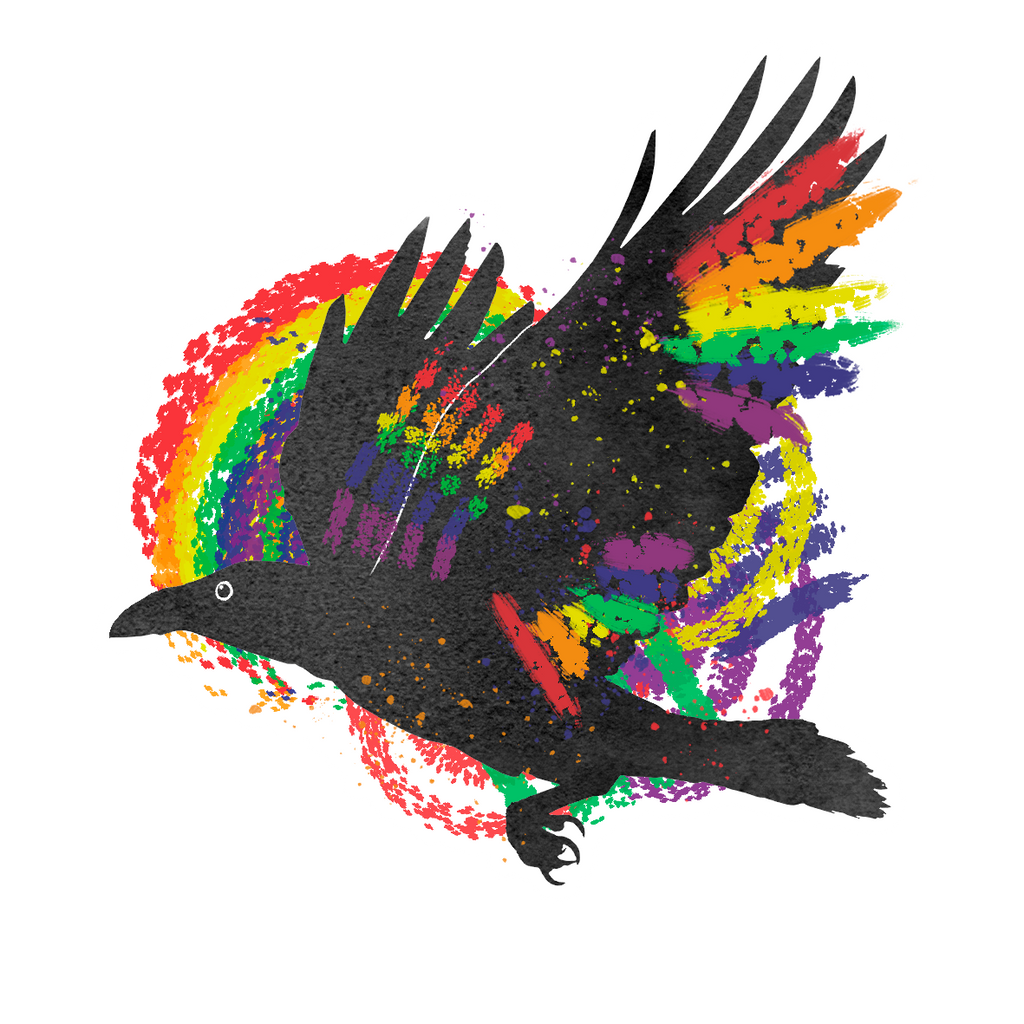 Crow Subtle Pride Wooden Pins