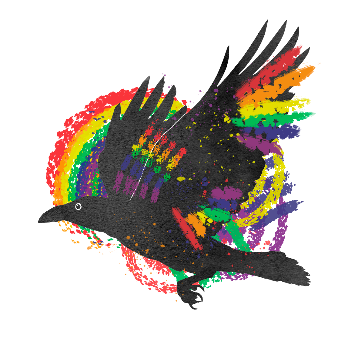 Crow Subtle Pride Wooden Pins