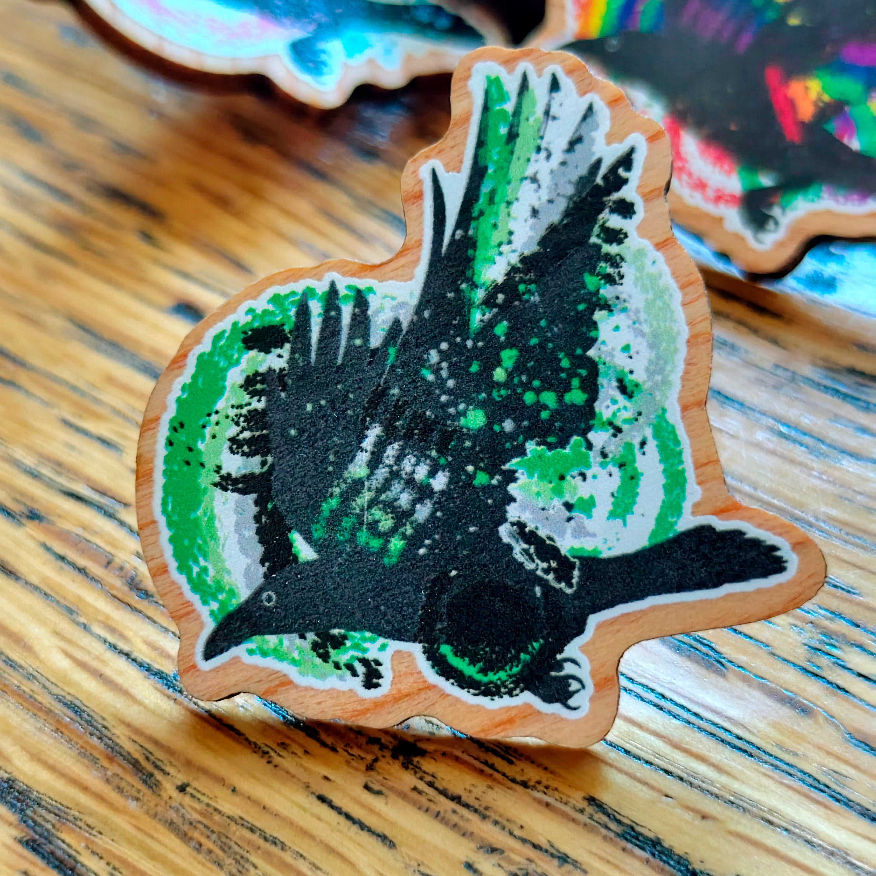 Crow Subtle Pride Wooden Pins