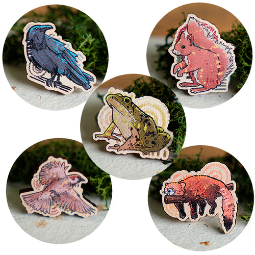 Animal Wooden Pins