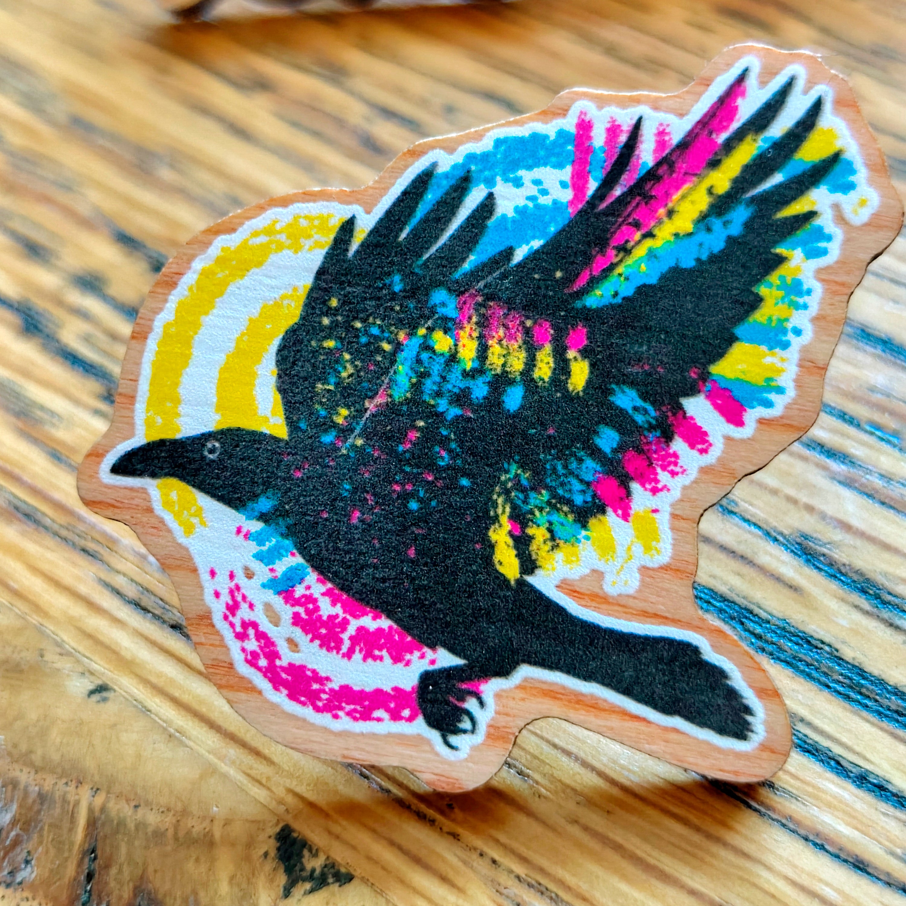 Crow Subtle Pride Wooden Pins