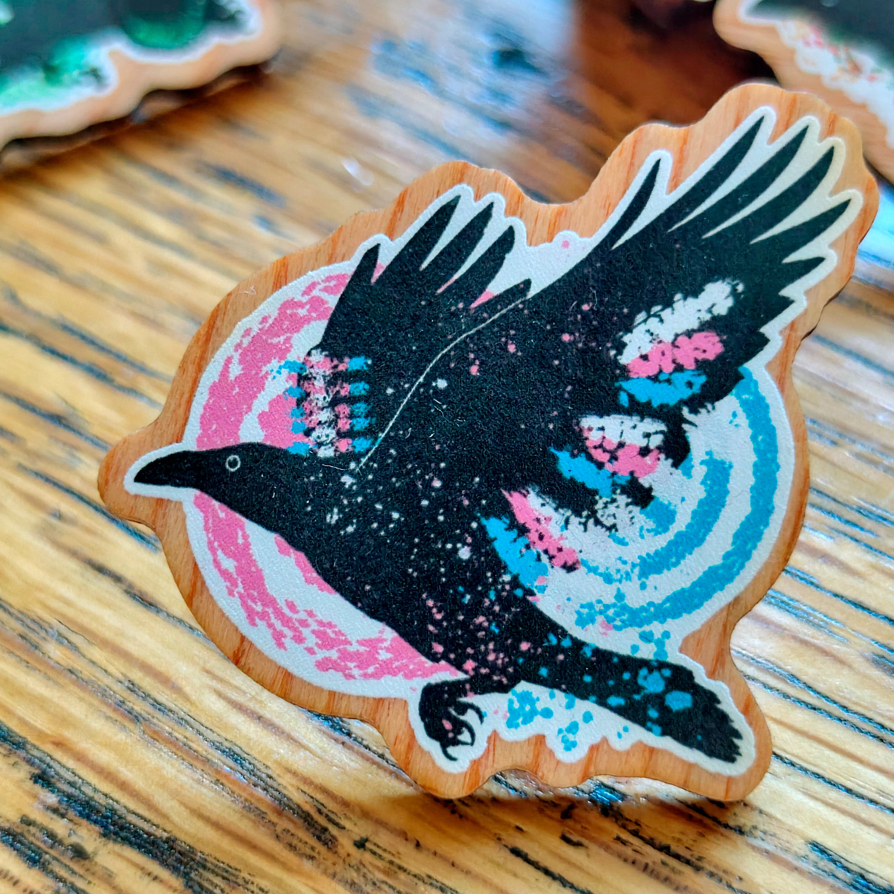 Crow Subtle Pride Wooden Pins