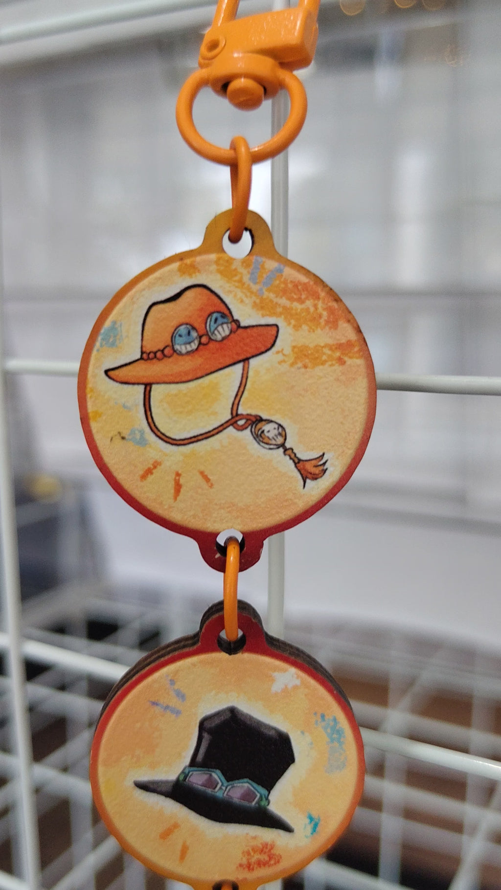 ASL One Piece Ace Luffy Sabo Wooden Keychain