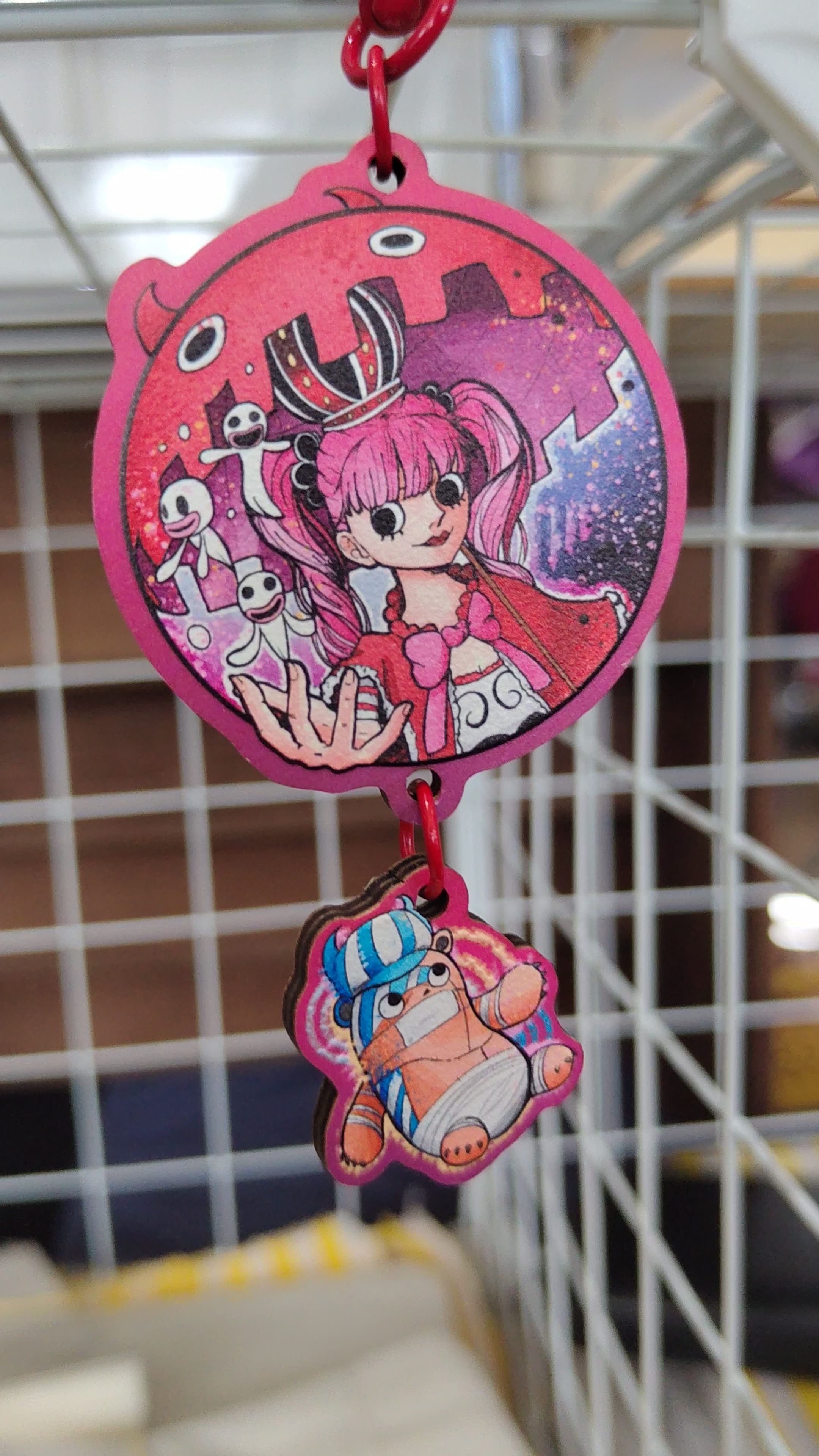 Perona One Piece Connection Wooden Keychain