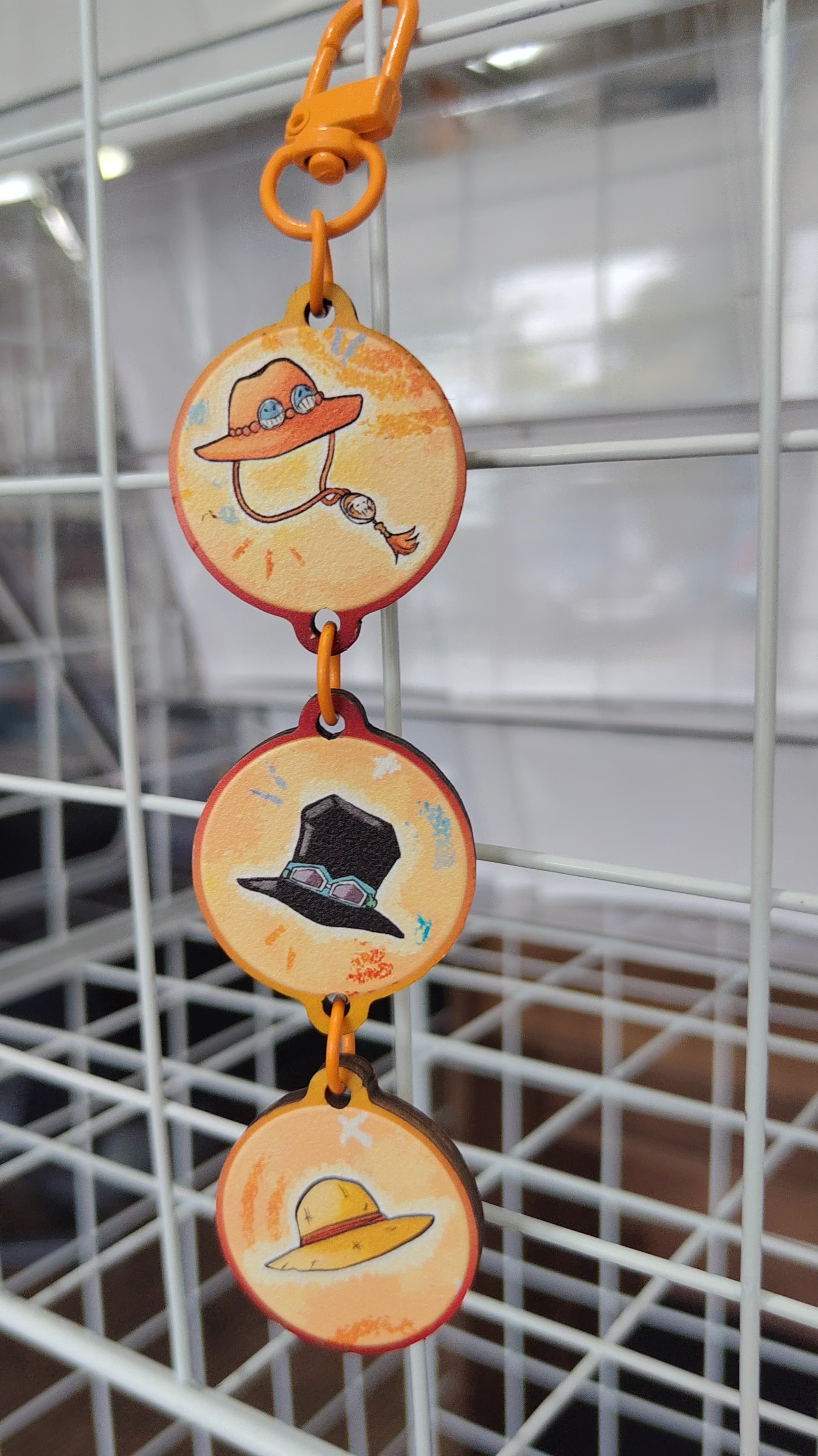 ASL One Piece Ace Luffy Sabo Wooden Keychain
