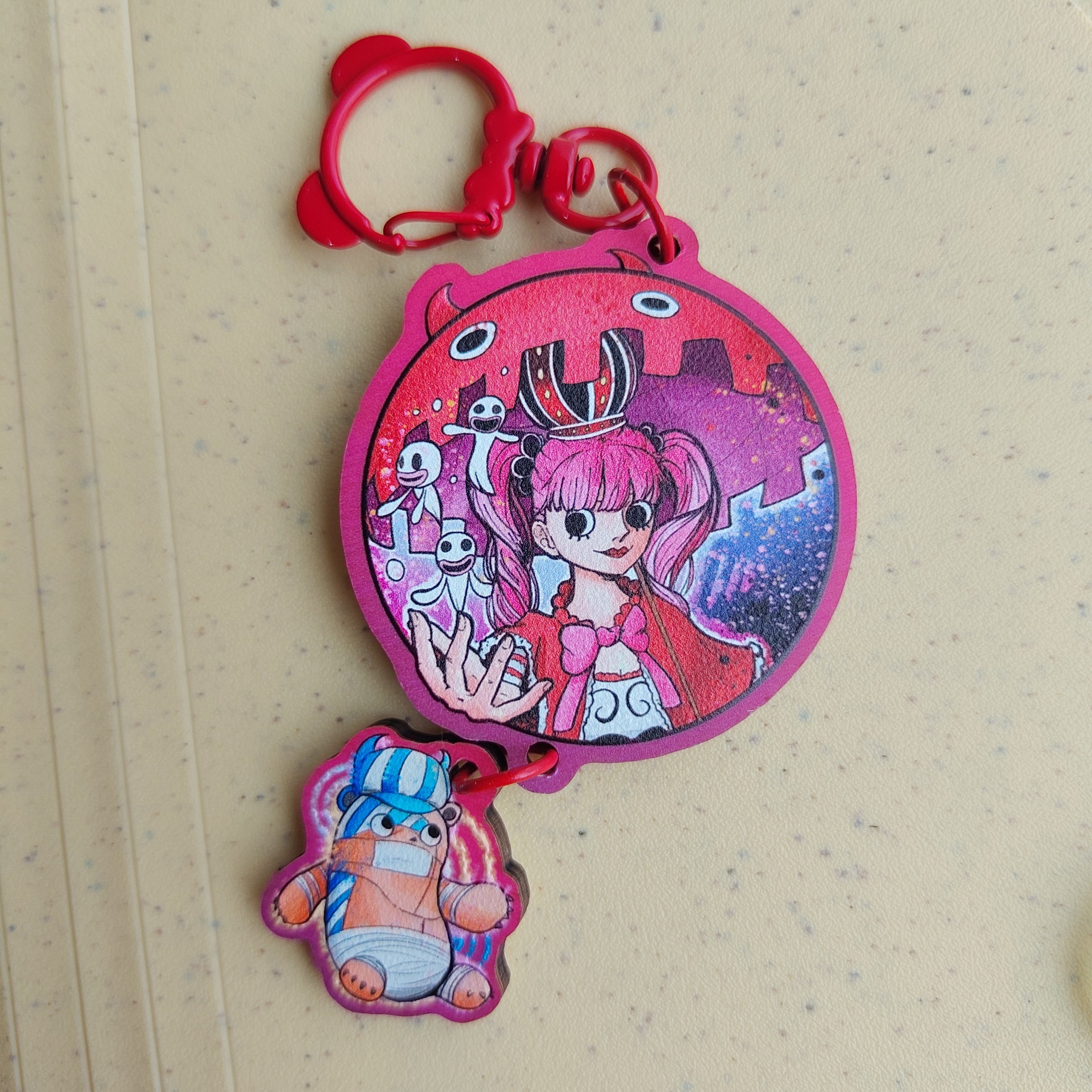 Perona One Piece Connection Wooden Keychain