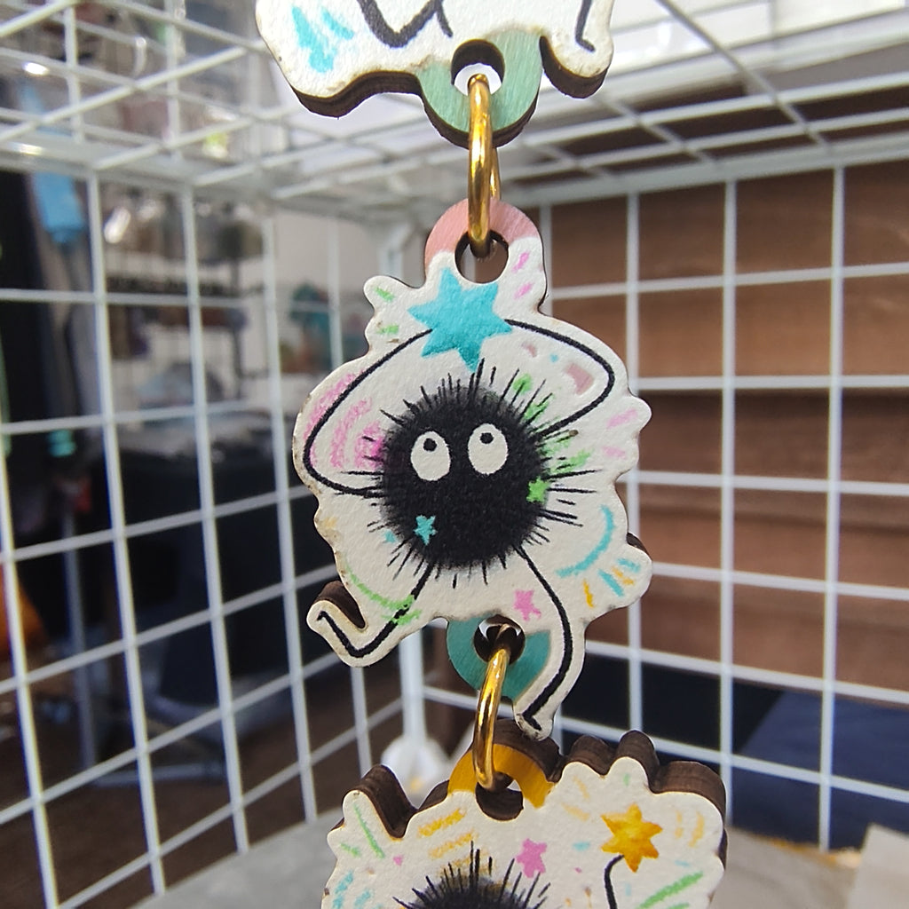 Soot Sprites Studio Ghibli Wooden Keychain