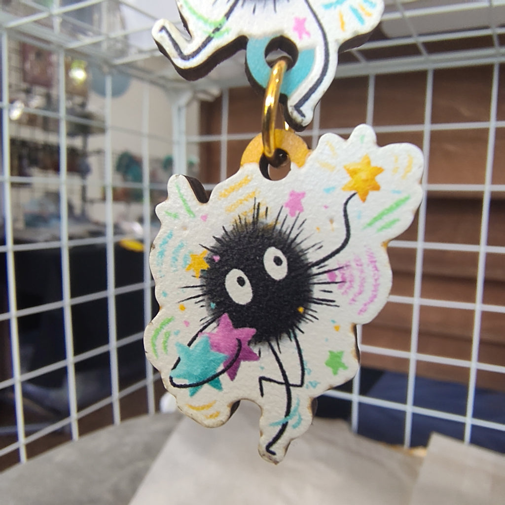 Soot Sprites Studio Ghibli Wooden Keychain